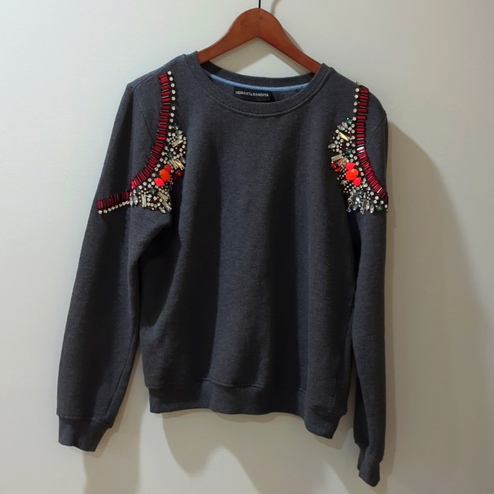 Hemant and Nandita Jewel Pullover Sweater Top